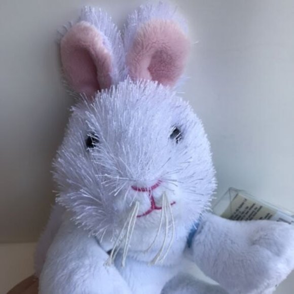 Webkinz White Easter Bunny Rabbit HM078 Stuffed Beanbag Animal Plush W/Code - Picture 3 of 7